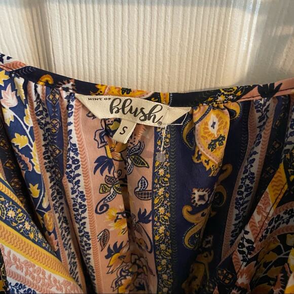 NWT Hint of Blush Asymmetrical Wrap Maxi Dress Size Small - Picture 9 of 16